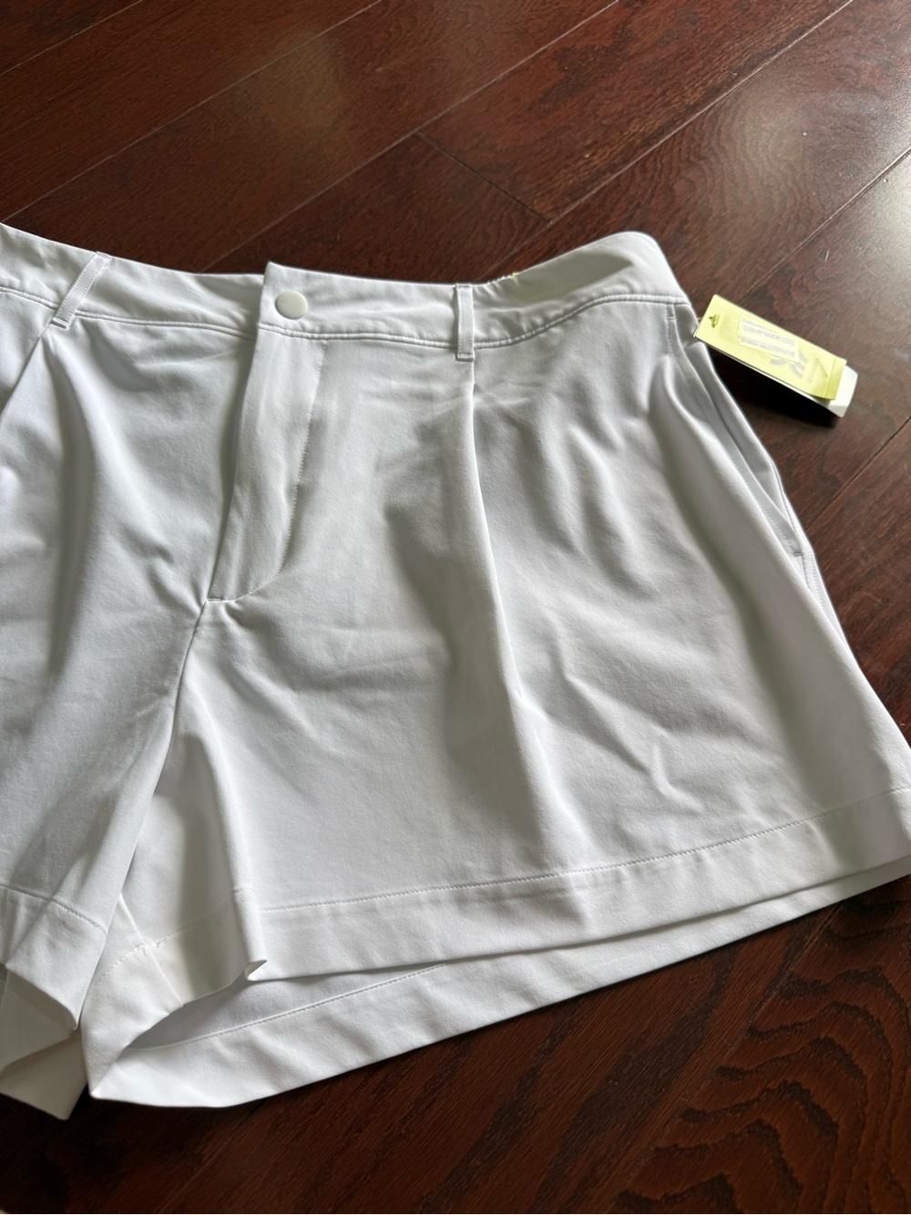 All in Motion Women’s White Performance Golf, High-Rise Pleated Shorts